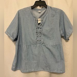 Old Navy Flowy jean top - women’s XXL, brand new with tags